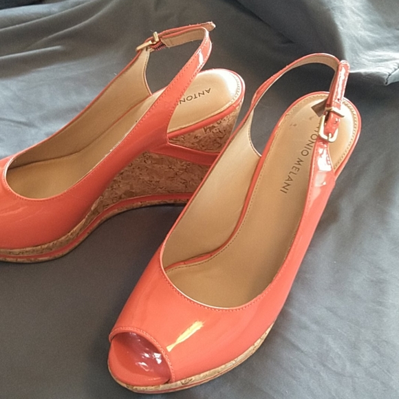 Antonio Melani coral wedges.  Size 8.5 - Picture 3 of 7